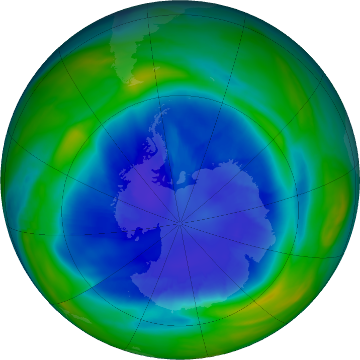 Antarctic ozone map for 06 September 2022